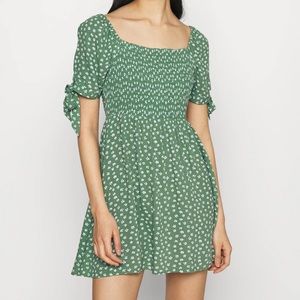 AE TIE-SLEEVE SMOCKED MINI DRESS